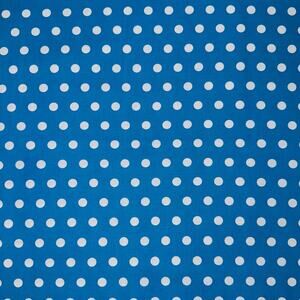 Teal Blue and White Medium Size Polka Dot Cotton Fabric - 1/2 Yard - Blender